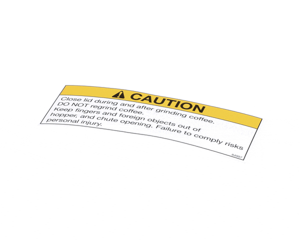Crathco Grindmaster Cecilware 84997 Decal, Don T Regrind Groc (GM84997)