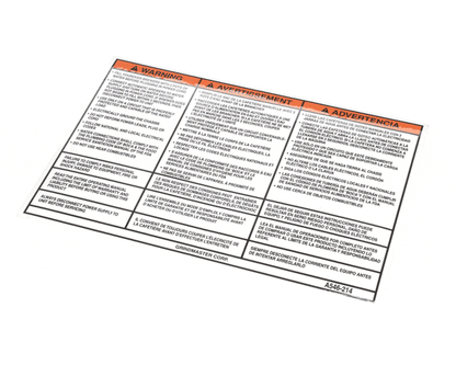 Crathco Grindmaster Cecilware A546-214 Label, Warning, Startup Instr (GMA546-214)