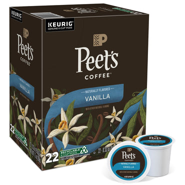 Peet's Vanilla K-Cups, 0.33 oz K-Cup, 22/Box (GMT2708)