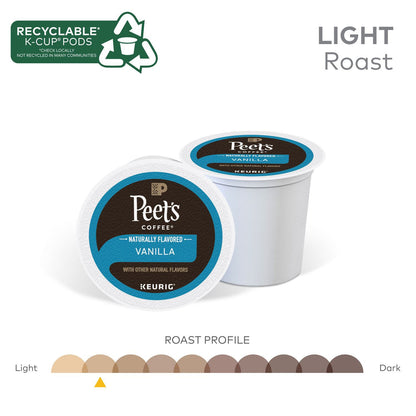 Peet's Vanilla K-Cups, 0.33 oz K-Cup, 22/Box (GMT2708)