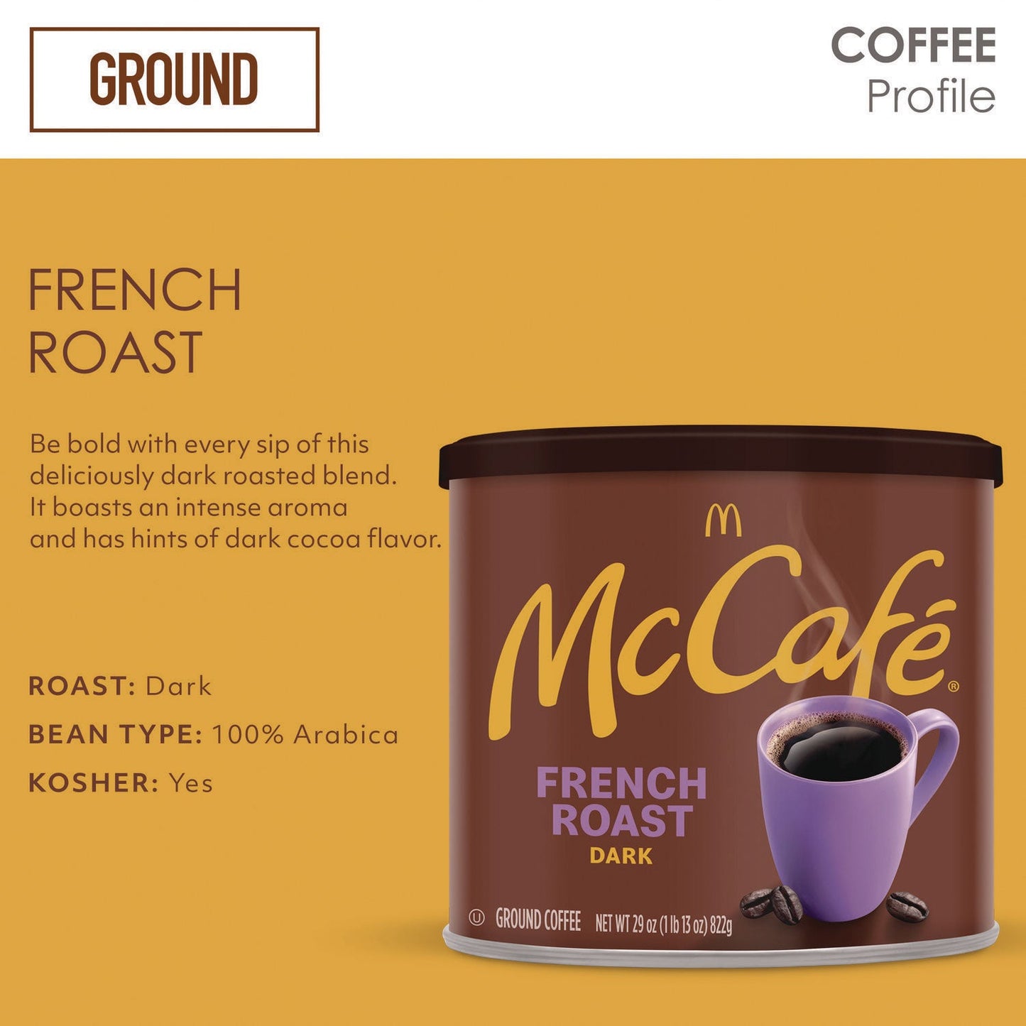 Nestlé Ground Coffee, French Roast, 29 oz Can (GMT7831EA)