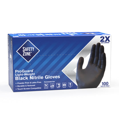 Safety Zone® Nitrile Powder Free 6 mil Exam Gloves, Black, 2XL, Case of 1000 (SZNGNPR-2X-1-K)