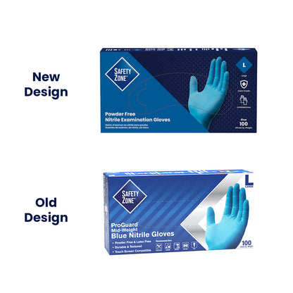 Safety Zone® Nitrile Powder Free 4 mil Exam Gloves, Blue, 2XL, Case of 1000 (SZNGNPR-2X-1M)