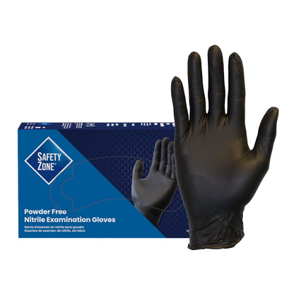 Safety Zone® Nitrile Powder Free 3.5 mil Exam Gloves, Black, 2XL, Case of 1000 (SZNGNPR-2X-BK)