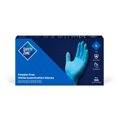Safety Zone® Nitrile Powder Free 3 mil Exam Gloves, Blue, Lrg, Case of 1000 (SZNGNPRLG1ACT)
