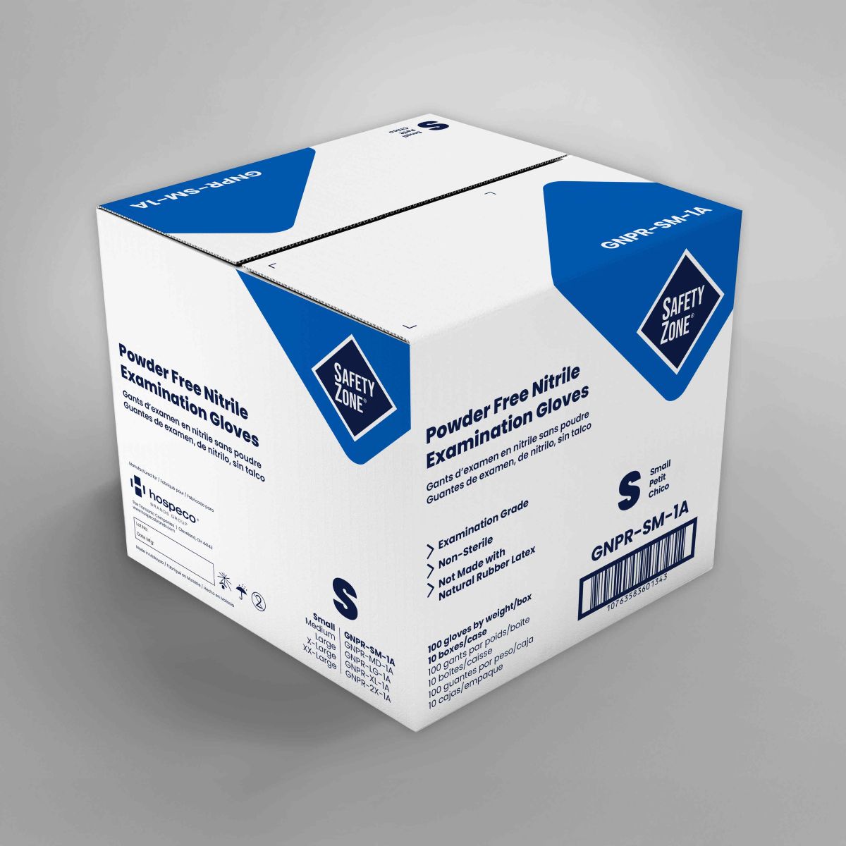 Safety Zone® Nitrile Powder Free 3 mil Exam Gloves, Blue, Sm, Case of 1000 (SZNGNPR-SM-1A)