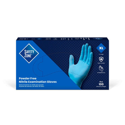 Safety Zone® Nitrile Powder Free 3 mil Exam Gloves, Blue, XL, Case of 1000 (SZNGNPR-XL-1A)