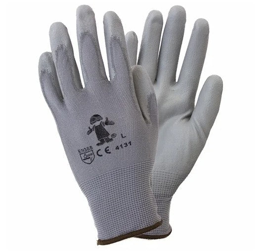 Safety Zone® Foam Coated Knit Gloves, Gray/Gray, Med, 12 Pairs (SZNGNPUMDGY)