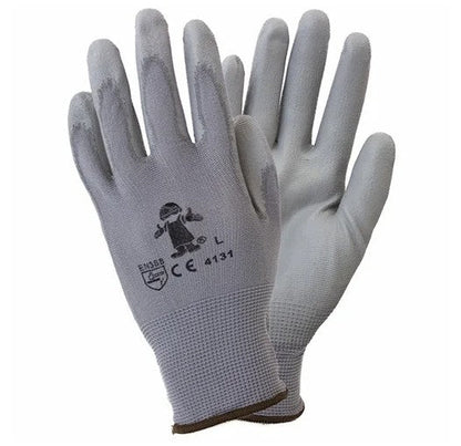 Safety Zone® Foam Coated Knit Gloves, Gray/Gray, Med, 12 Pairs (SZNGNPUMDGY)