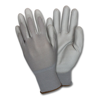 Safety Zone® Foam Coated Knit Gloves, Gray/Gray, Med, 12 Pairs (SZNGNPUMDGY)
