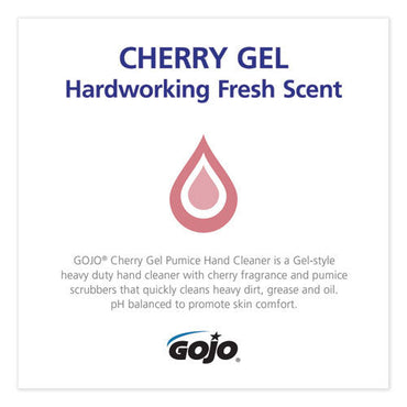 Gojo Cherry Gel Pumice Hand Cleaner, 10 oz Bottle, 8/Carton (GOJ235408)