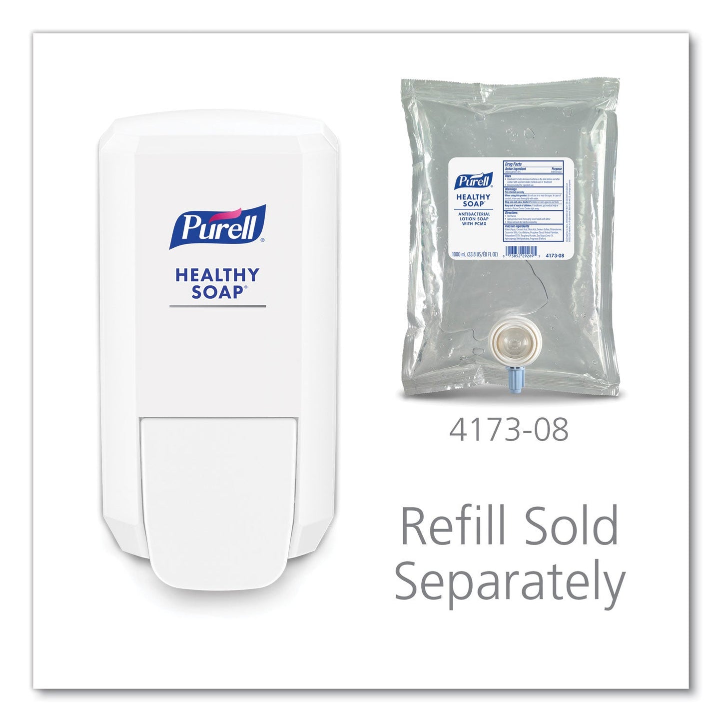 Purell CS2 Healthy Soap Dispenser, 1,000 mL, 5.14" x 3.88" x 10", White, 6/Carton (GOJ413106CT)