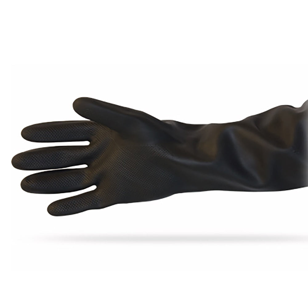 Safety Zone® Flock Lined Rubber 40 mil 16 in Gloves, Black, Lrg, 12 Pairs (SZNGRBU-LG-6T)