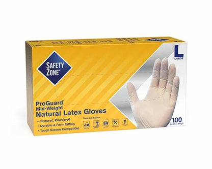 Safety Zone® Latex Powdered Industrial 5 mil Gloves, Natural, Lrg, Case of 1000 (SZNGRDRLG1TCT)