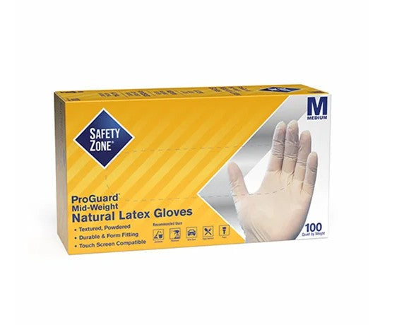 Safety Zone® Latex Powdered Industrial 5 mil Gloves, Natural, Med, Case of 1000 (SZNGRDR-MD-1-T)