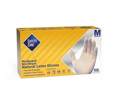 Safety Zone® Latex Powdered Industrial 5 mil Gloves, Natural, Med, Case of 1000 (SZNGRDR-MD-1-T)