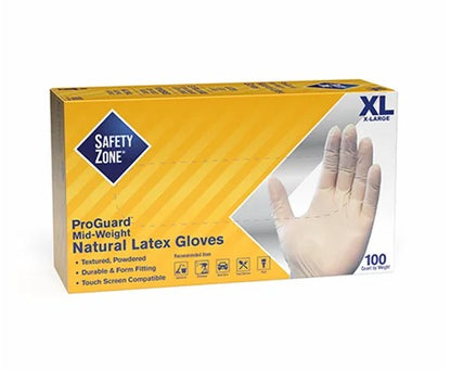 Safety Zone® Latex Powdered Industrial 5 mil Gloves, Natural, XL, Case of 1000 (SZNGRDR-XL-1-T)
