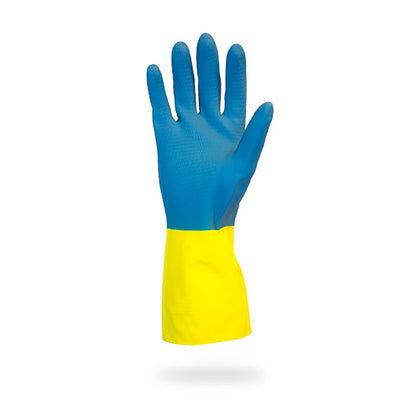 Safety Zone® Flock Lined Neoprene 22 mil Gloves, Blue/Yellow, Lrg, 12 Pairs (SZNGRLY-LG-1SF)