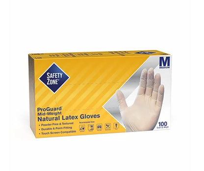 Safety Zone® Latex Powder Free 5 mil Industrial Gloves, Natural, Med, Case of 1000 (SZNGRPR-MD-1-T)