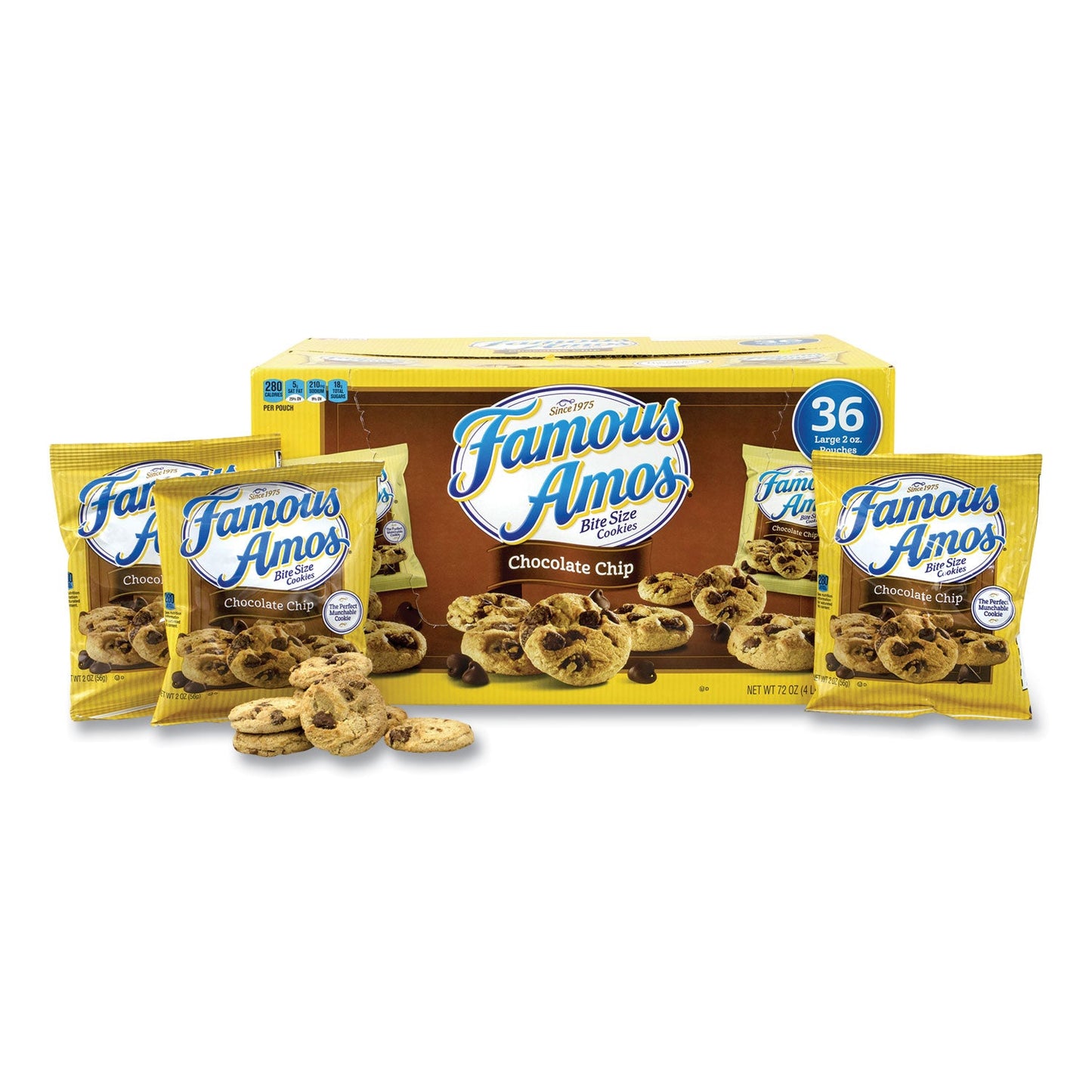 Famous Amos Famous Amos Cookies, Chocolate Chip, 2 oz Bag, 36/Carton (GRR22000424)