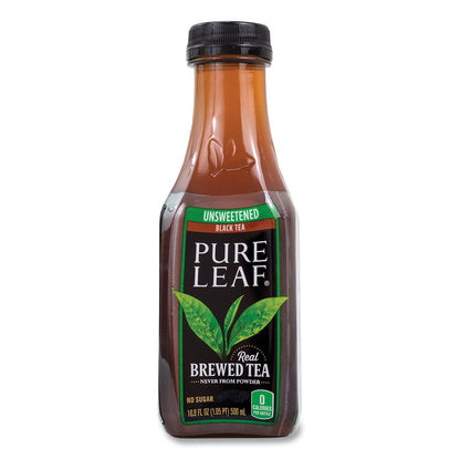 Lipton Pure Leaf Unsweetened Iced Black Tea, 16.9 oz Bottle, 18/Carton (GRR22002027)