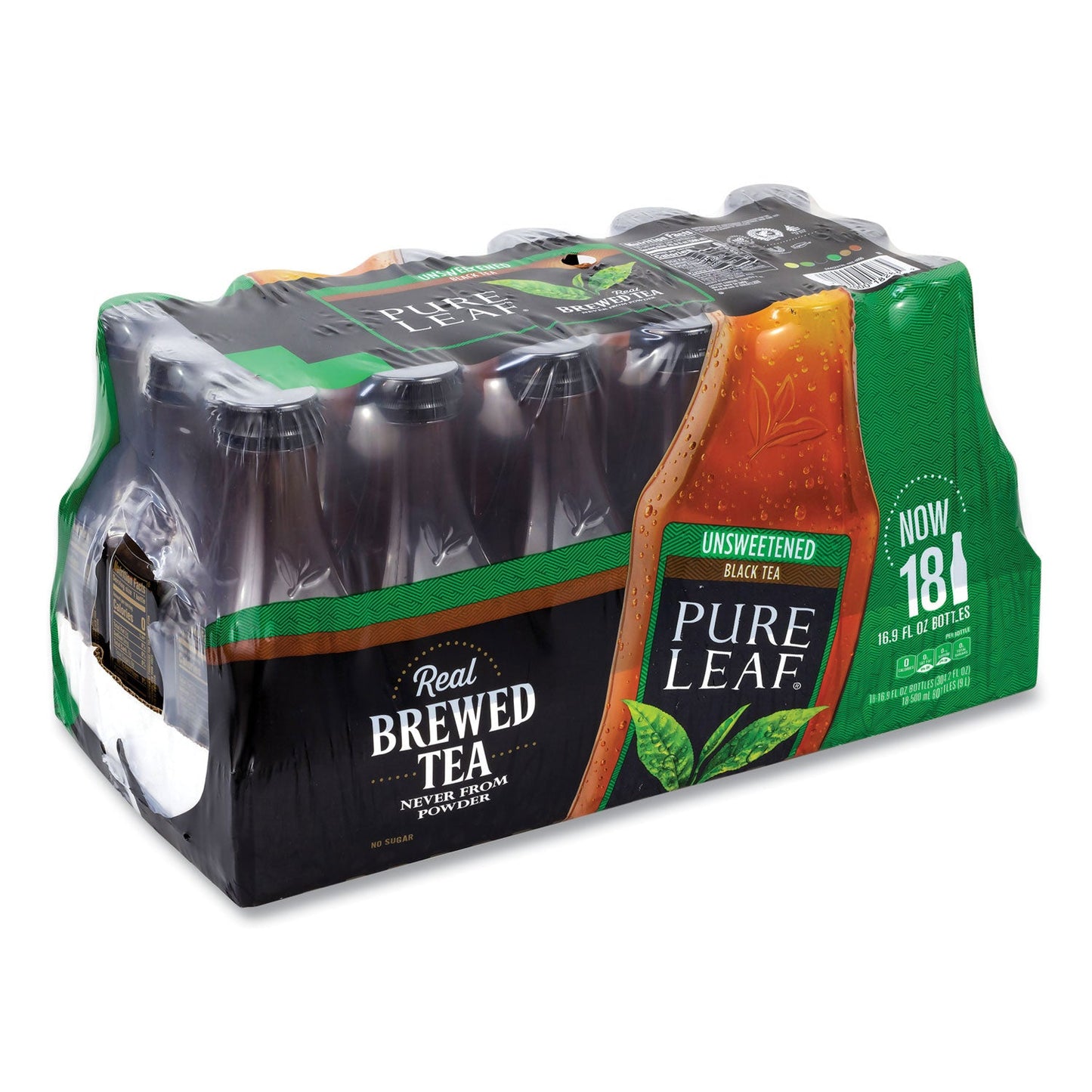 Lipton Pure Leaf Unsweetened Iced Black Tea, 16.9 oz Bottle, 18/Carton (GRR22002027)