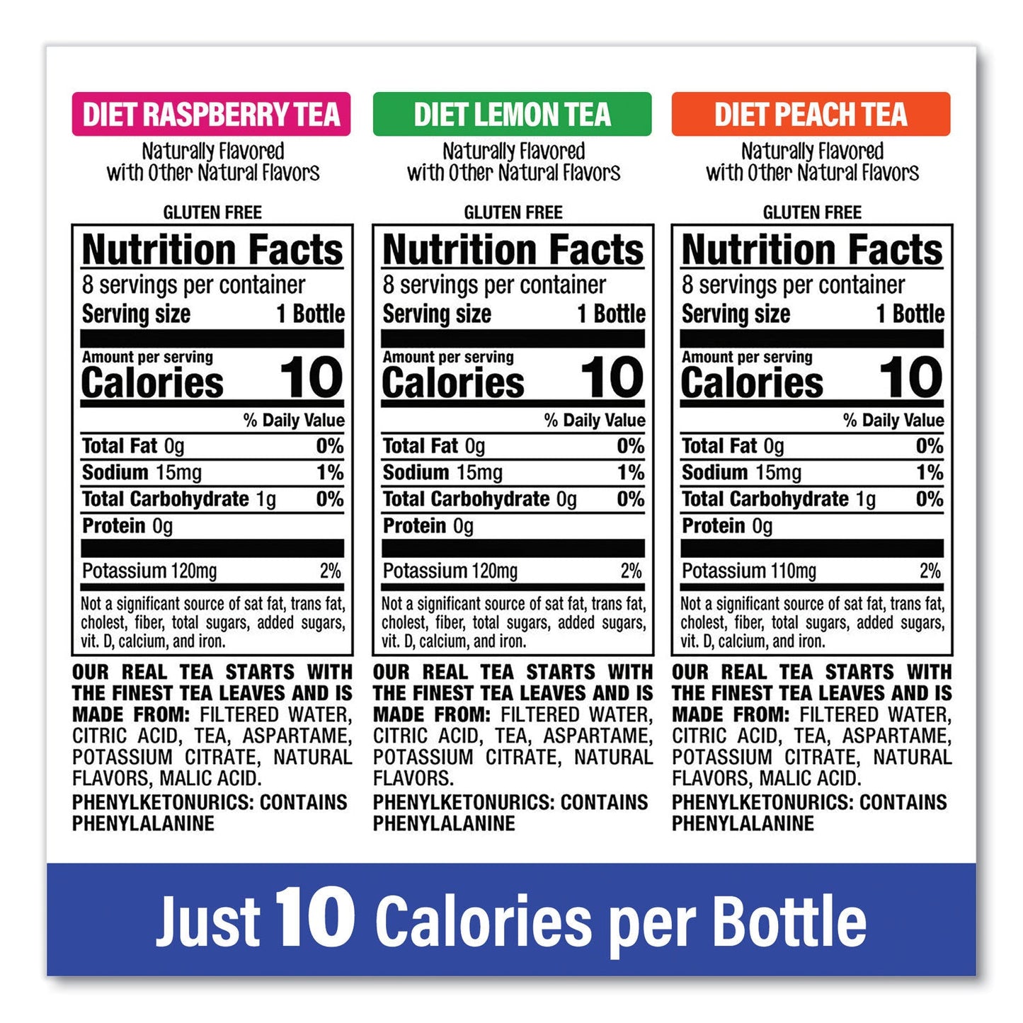 Snapple Ice Tea Variety Pack, Assorted Flavors, 20 oz Bottle, 24/Carton (GRR22002043)