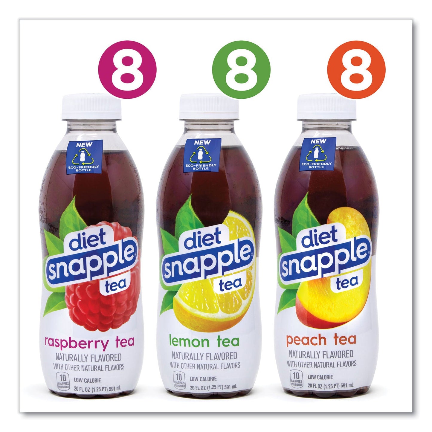 Snapple Ice Tea Variety Pack, Assorted Flavors, 20 oz Bottle, 24/Carton (GRR22002043)
