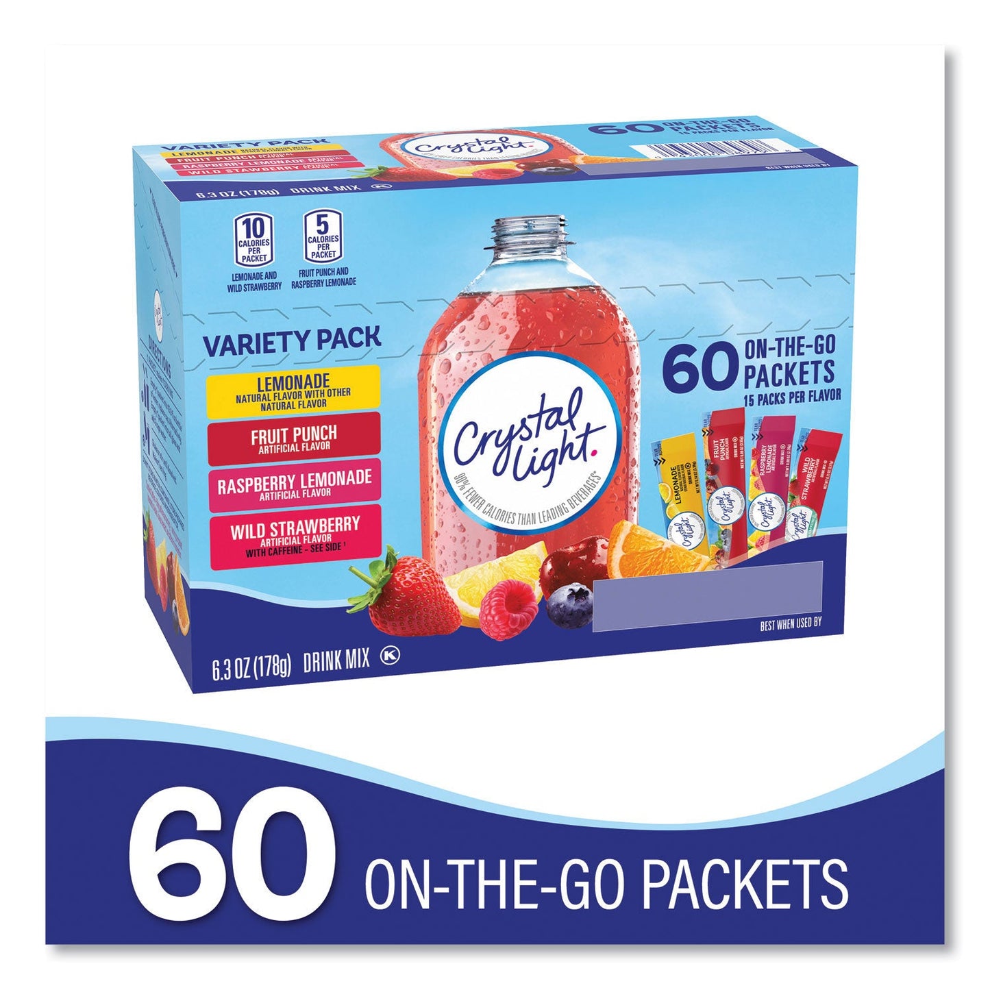 Crystal Light Variety Pack, Assorted Flavors, 60/Pack (GRR22002054)