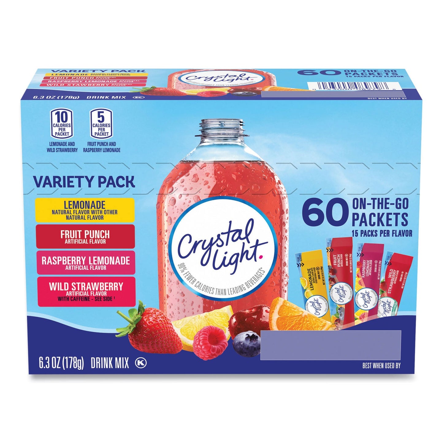 Crystal Light Variety Pack, Assorted Flavors, 60/Pack (GRR22002054)