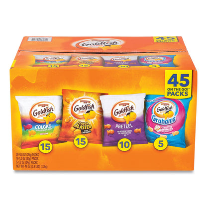 Pepperidge Farm Goldfish Sweet and Savory Variety Pack, Assorted Flavors, 45/Carton (GRR22002172)