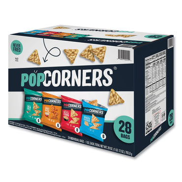 PopCorners Popped Corn Chips Snacks Variety Pack, Assorted Flavors, 1 oz Bag, 28/Pack (GRR22002179)