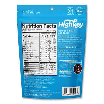 HighKey Chocolate Chip Cookies, 2 oz, Bag, 6/Carton (GRR60000270)
