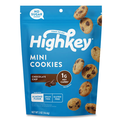 HighKey Chocolate Chip Cookies, 2 oz, Bag, 6/Carton (GRR60000270)