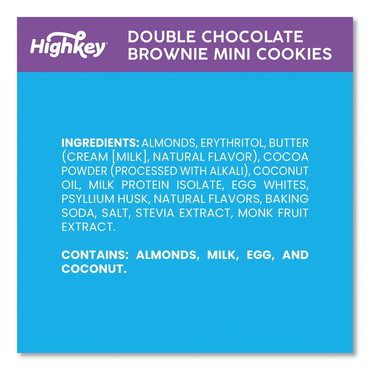 HighKey Double Chocolate Brownie Cookies, 0.75 oz Packet, 6/Carton (GRR60000273)