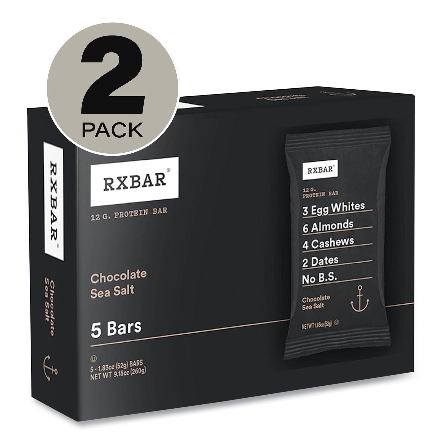 Kellogg's Adult Bars, Chocolate Sea Salt, 1.83 oz Bar, 5 Bars/Box, 2 Boxes/Carton (GRR60000742)