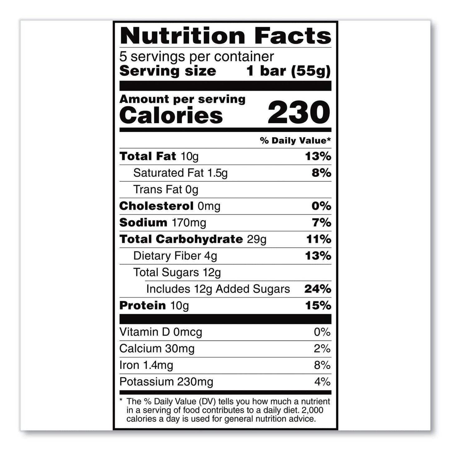 Kellogg's Adult Bars, Honey Cinnamon Peanut Butter, 1.9 oz Bar, 5 Bars/Packs, 2 Packs/Carton (GRR60000748)