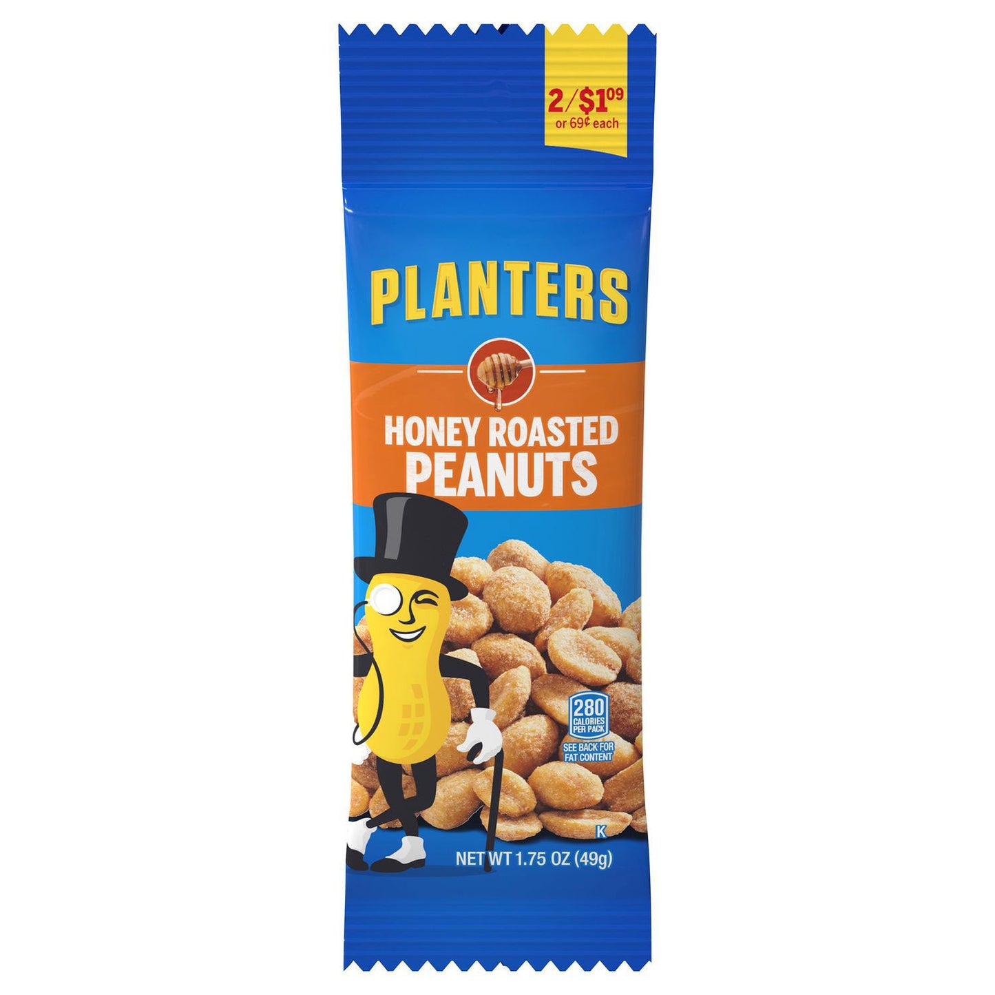 Planters Honey Roasted Peanuts, 1.75 oz Tubes, 18 Tubes/Box, 2 Boxes/Carton (GRR60004059)