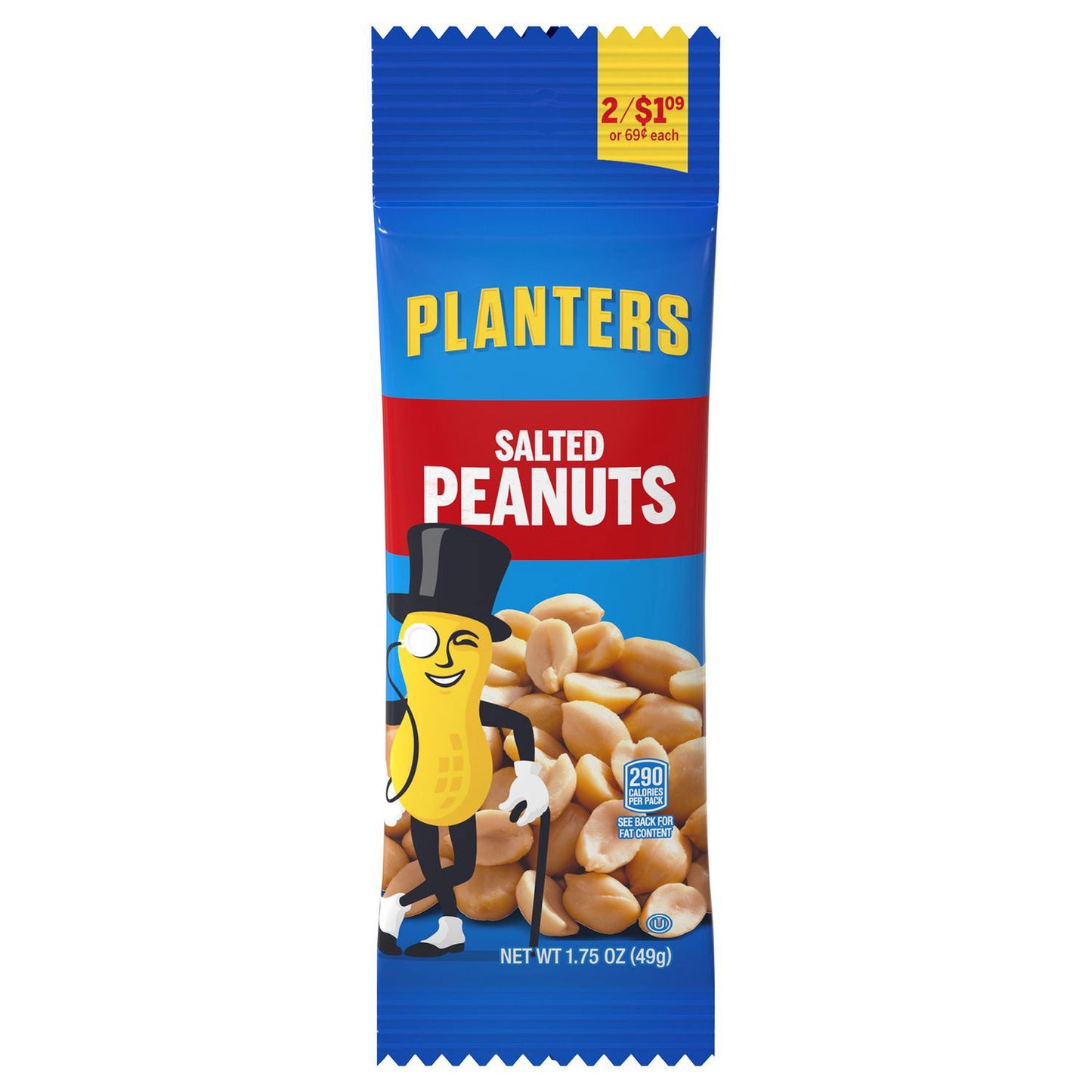 Planters Salted Peanuts, 1.75 oz Pack, 18 Packets/Box, 2 Boxes/Carton (GRR60004060)
