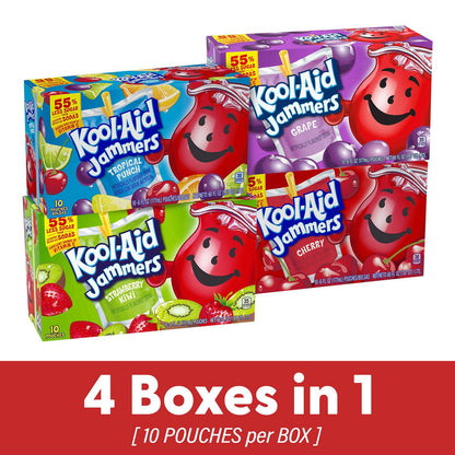 Kool-Aid Jammers Juice Pouch Variety Pack, 6 oz Pouch, 80/Carton (GRR60004076)