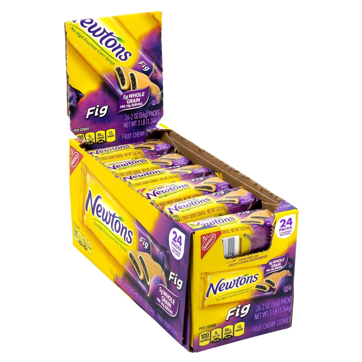 Nabisco Fig Newtons, 2 oz Pack, 2 Cookies/Pack, 24 Packs/Box, 4 Boxes/Carton (GRR60004081)