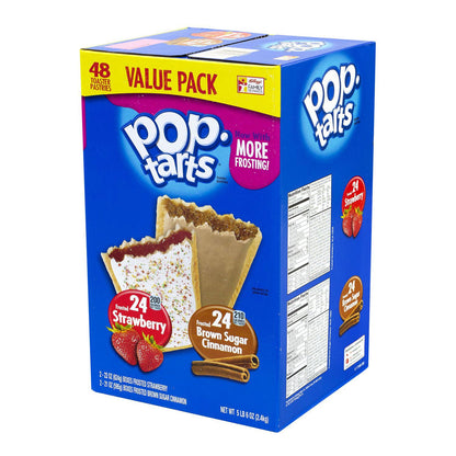 Kellogg's Pop Tarts, Brown Sugar Cinnamon/Strawberry, 2/Pouch, 24 Pouches Box, 2 Boxes/Carton (GRR60004083)