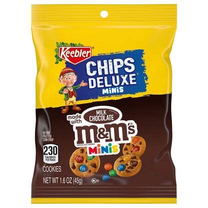 Keebler M&M Cookie Packs, Chocolate, 1.6 oz Pouch, 30/Box, 2 Boxes/Carton (GRR60004085)