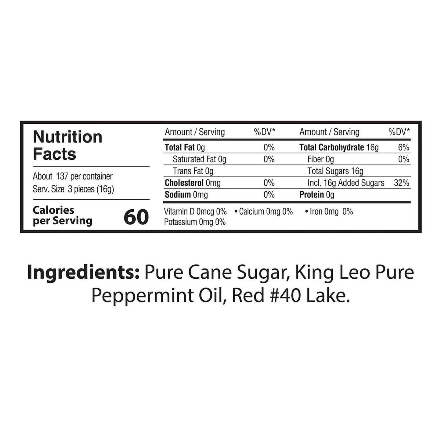 King Leo Peppermint Soft Mint Puffs, 5 lb Bag, 2/Carton (GRR60004086)