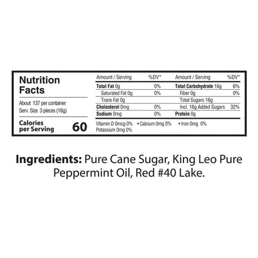King Leo Peppermint Soft Mint Puffs, 5 lb Bag, 2/Carton (GRR60004086)