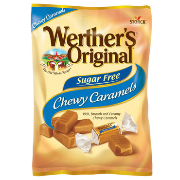 Werther's Chewy Caramels Sugar Free, 1.48 oz Bag, 24/Carton (GRR60004088)