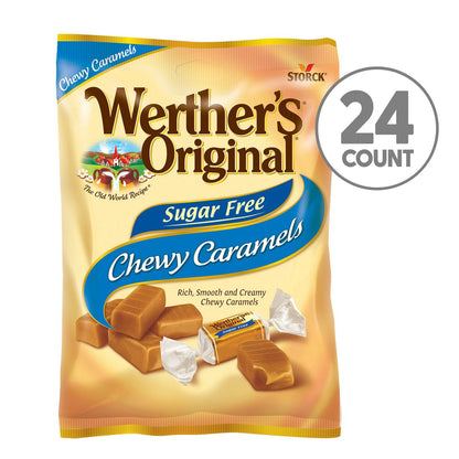 Werther's Chewy Caramels Sugar Free, 1.48 oz Bag, 24/Carton (GRR60004088)