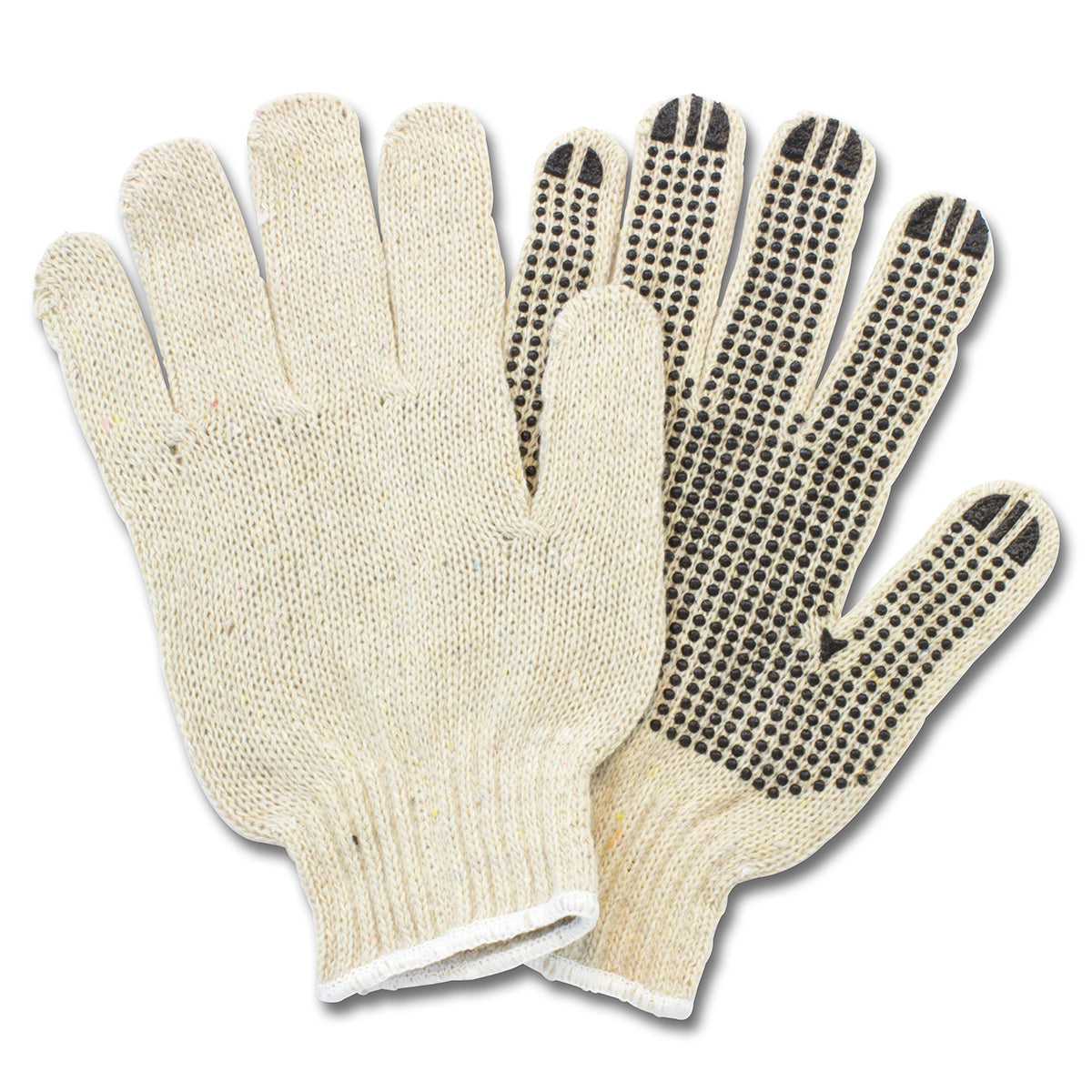 Safety Zone® Cotton Polyester String Knit PVC Dotted Grip Gloves, 1 Sided, 12 pr/Pack, 20 Packs/Case, Women's Medium (SZNGSBS-WN-2C-20)
