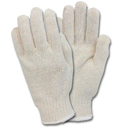 Safety Zone® Cotton Polyester String Knit Gloves, Medium Weight, Natural, 12 pr/Pack, 25 Packs/Case, Men's (SZNGSMW-MN-2C-NRB)