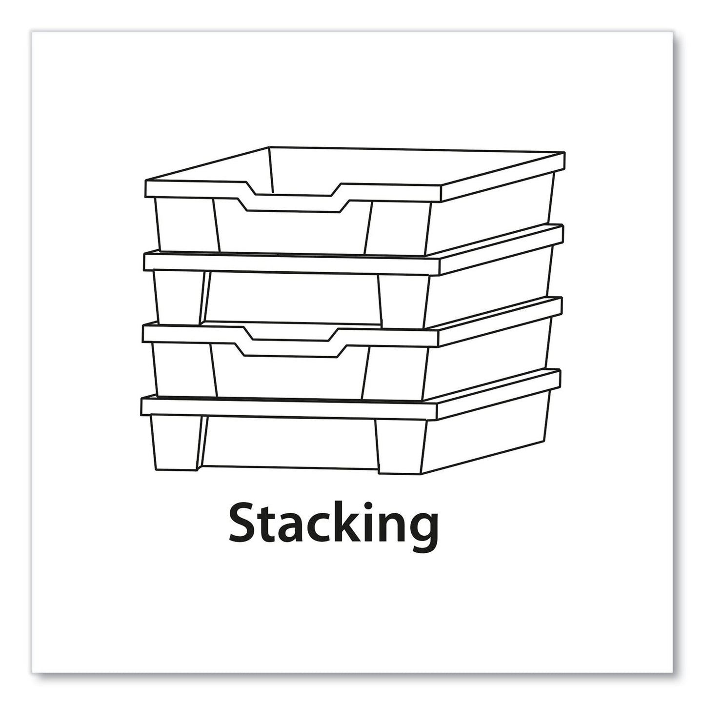Gratnells F1 Shallow Trays for Gratnells Storage Frames and Trolleys, 1 Section, 1.85 gal, 12.28" x 16.81" x 3.25", Light Gray, 8/Pack (GTSFS0119P8)